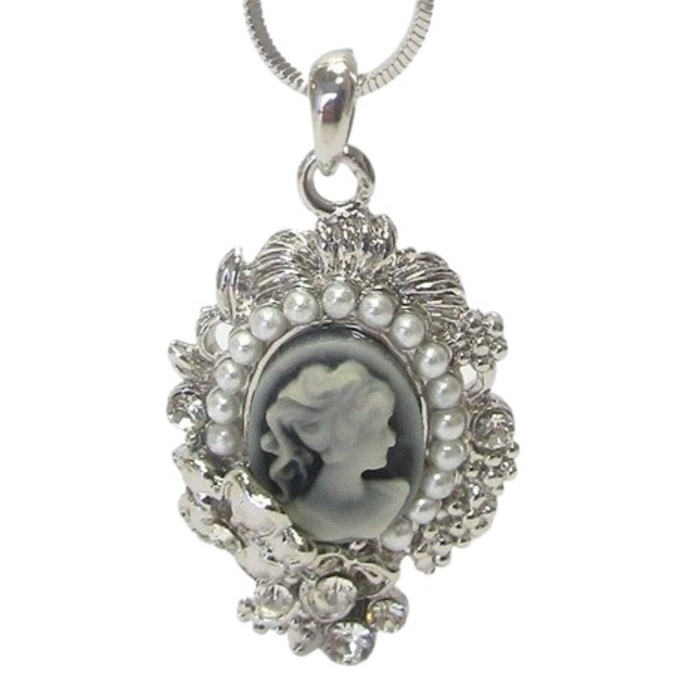 Cameo with Pearl and Crystal Embellishments